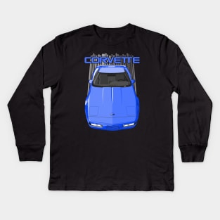 Corvette C4-blue Kids Long Sleeve T-Shirt
